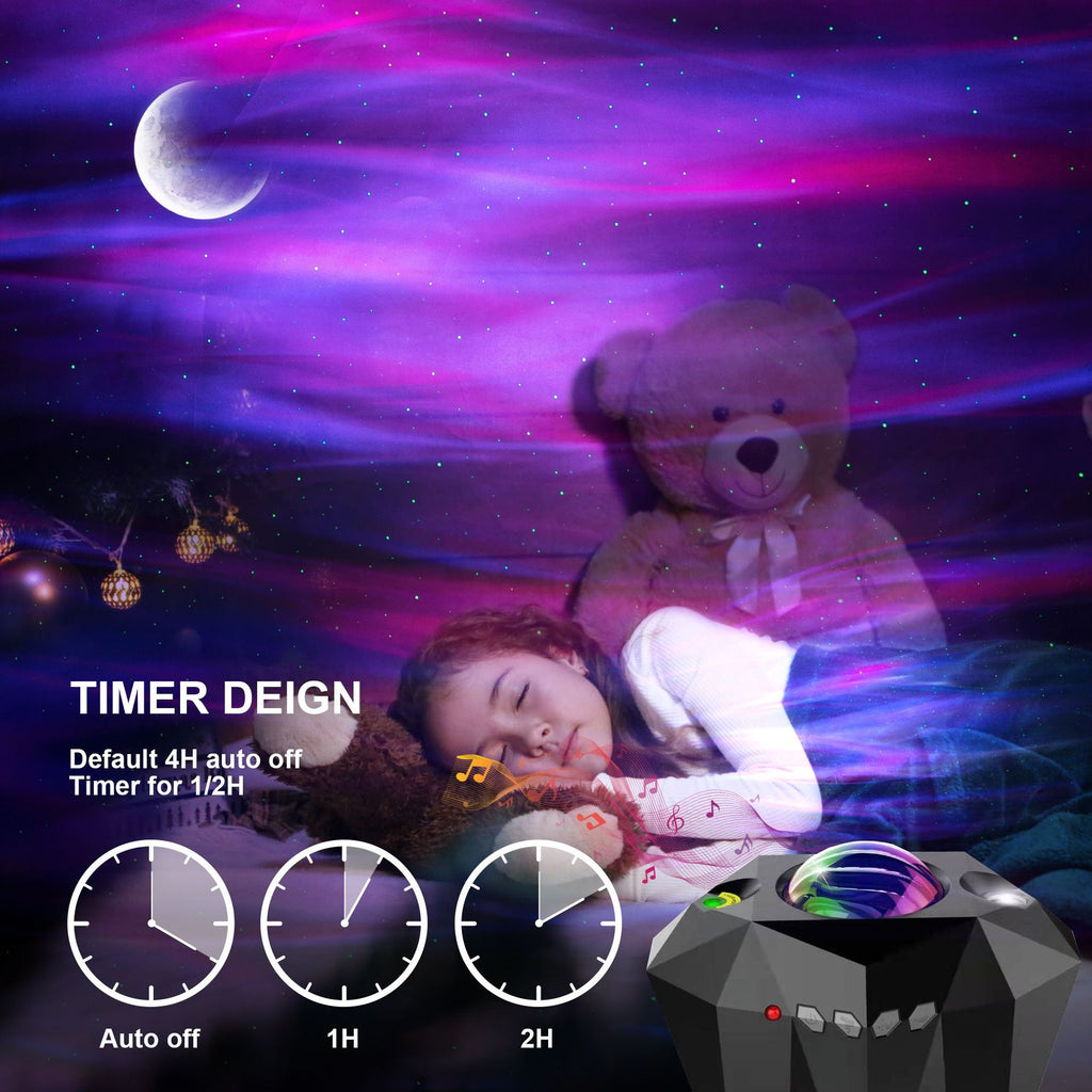 Water Pattern Ocean Star Projector Lamp with Bluetooth Speaker